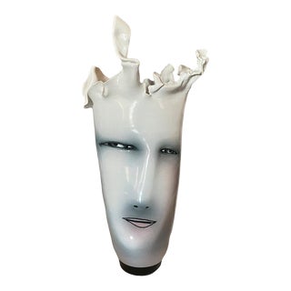 Bing Gleitsman 2002 Vintage Porcelain Face Vase For Sale