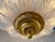 Original retail $6657, neoclassical Myran Allan Luxury Lighting Vintage Italian Satin Glass and Silver Semi Flush...