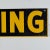 Metal Vintage "Warning" Enamel Sign in School Bus Yellow, and Black For Sale - Image 7 of 7