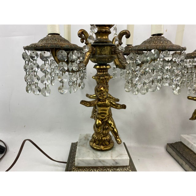 Hollywood Regency Brass Cherub Candelabras Table Lamps a Pair Chairish