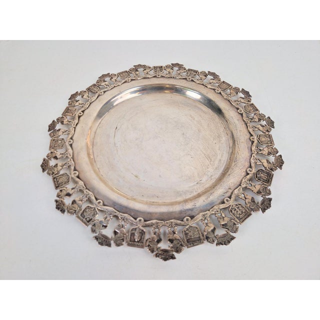 Metal 900 Pure Silver Platter from Florentina, Bogota, Colombia, 1970s For Sale - Image 7 of 18