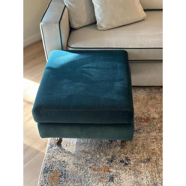 Contemporary Interior Define James Sofa With Contrast Pipping and Matching Ottoman For Sale - Image 3 of 7