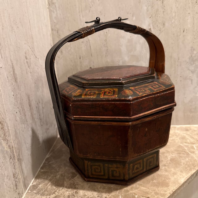 Antique 19th Century Chinese Wedding Food Basket For Sale - Image 9 of 11