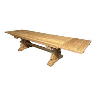 Large Extendable Farmhouse Dining Table in Oak, 1920 For Sale