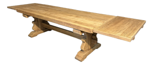 Large Extendable Farmhouse Dining Table in Oak, 1920