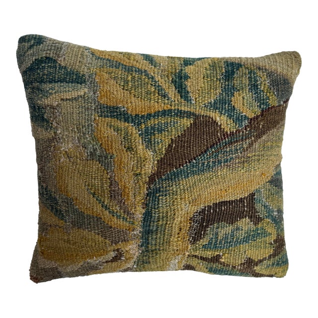 17th Century Flemish Botanical Tapestry Pillow For Sale