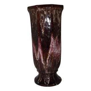 Vintage Purple-Brown Glazed Ceramic Vase from Bay-Keramik, 1970s For Sale
