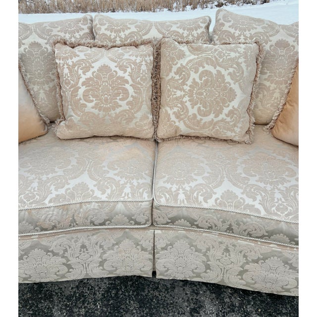 2000 - 2009 Bernhardt Loose Pillow Back Rolled Arm Curved Sofa For Sale - Image 5 of 9