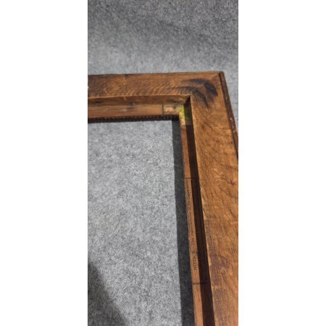 Antique Tramp Art Carved Wood Frame With Layered Geometric Design For Sale - Image 12 of 18