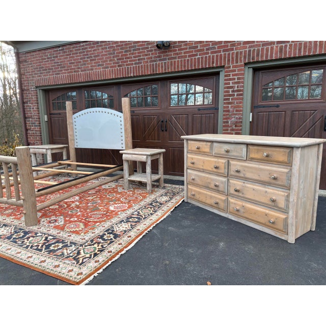 Rustic White Washed Full Bedroom Set For Sale - Image 12 of 12