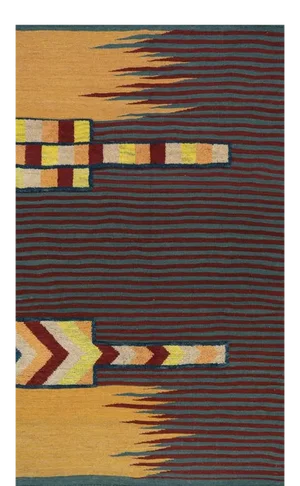 Handwoven Persian Kilim Area Rug 3'10′ × 6′8″