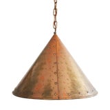 Image of Danish Brutalist Hand-Hammered Copper Pendant from ES Horn Aalestrup For Sale