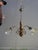 Wood, Bronze and Glass Three-Light Chandelier, 1980s For Sale - Image 12 of 13