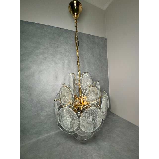 Murano Glass Disc Chandelier by Vistosi, Italy, 1970s For Sale - Image 6 of 10