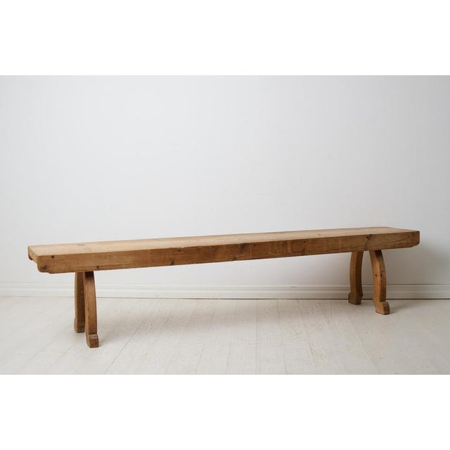 Northern Swedish Rustic Long Bench in Pine For Sale - Image 4 of 10