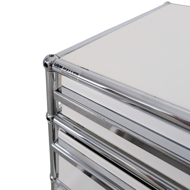 Metal Rolling Container Office Cabinet from USM Haller For Sale - Image 7 of 9