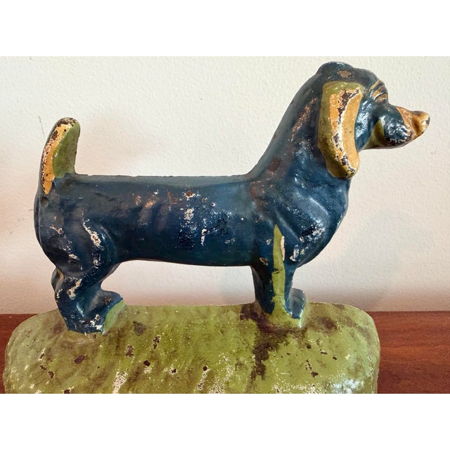 Antique Iron Dachshund Doorstop by Taylor Cook 1930 For Sale - Image 9 of 12