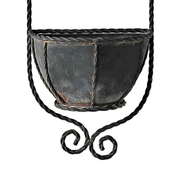 Italian Copper and Iron Wall Pockets a Pair For Sale - Image 4 of 6
