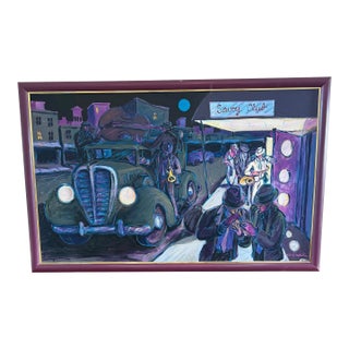 Late 20th Century r.j. Hohimer “Savory Club” Monumental Original Oil on Canvas, Berman Estate For Sale