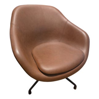 Hay About a Lounge Chair 81 in Brown Leather, Aal81 For Sale