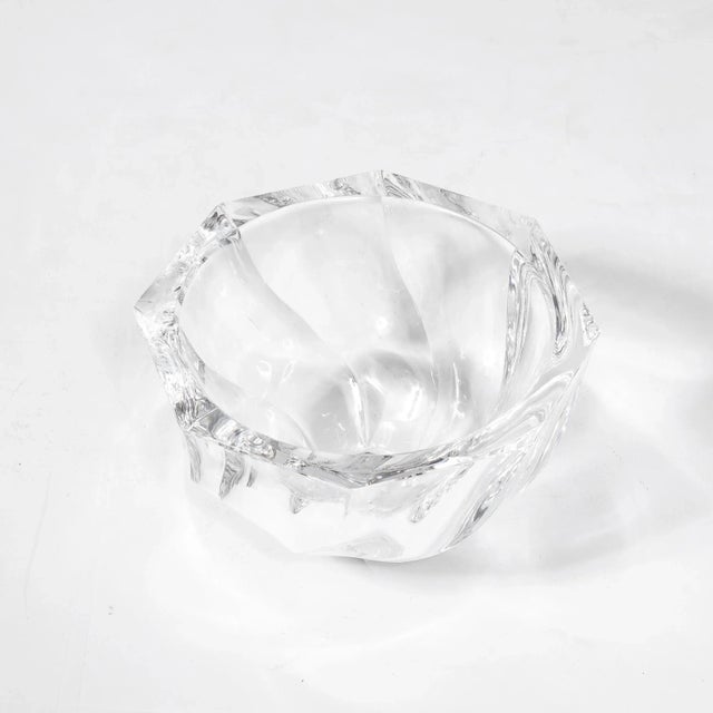 Glass Mid-Century Modernist Spiral Form Crystal Bowl by Orrefors For Sale - Image 7 of 12