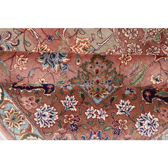Vintage Persian Tabriz Rug With Silk Accents and Floral Medallion Design For Sale - Image 15 of 16