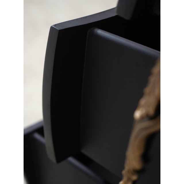 1990s Harden Black Lacquer Chinoiserie Bombe Commode For Sale - Image 5 of 18