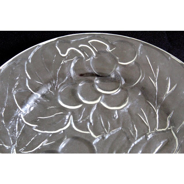Vintage Kig Indonesia Clear Pressed Glass Grape & Vine Dinnerware Set, 35 Pieces For Sale In Naples, FL - Image 6 of 16
