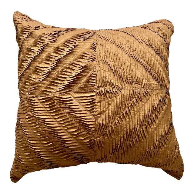 Modern Pleated Tuck Diamond Silk Euro Sham For Sale