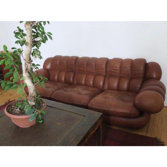 Large Chesterfield 3-Seater Sofa in Leather, Italy, 1970s For Sale - Image 6 of 7