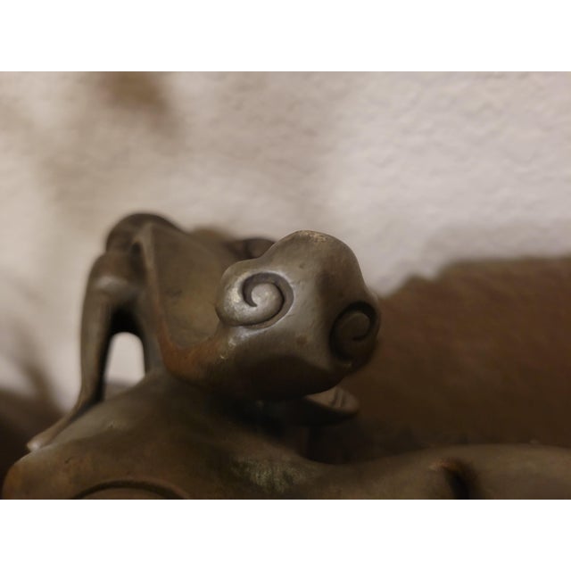 Bronze Solid Cast‑metal Ram Sculpture For Sale - Image 8 of 12