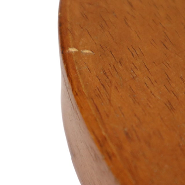 Vintage Wooden Three-Legged Stool, Milking Stool, Rustic Style, 1960s For Sale - Image 12 of 15