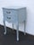 French Shabby Chic Serpentine Painted Gray Nightstand Side End Table 6635 For Sale - Image 12 of 15