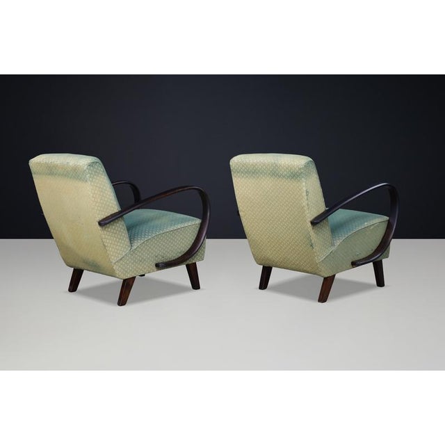1940s Sculptural Bentwood Lounge Armchairs by Jindřich Halabala, Czechoslovakia, 1940s, Set of 2 For Sale - Image 5 of 17