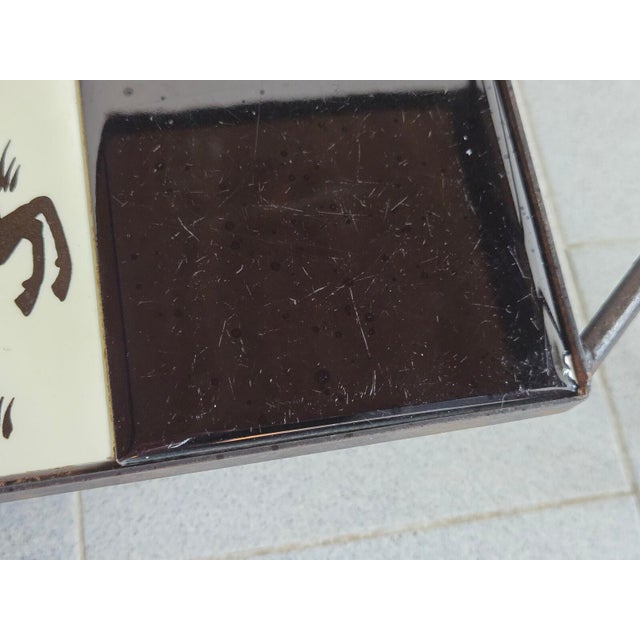 Black Vintage Ceramic Side Table with Horse Motif, 1950s For Sale - Image 8 of 15