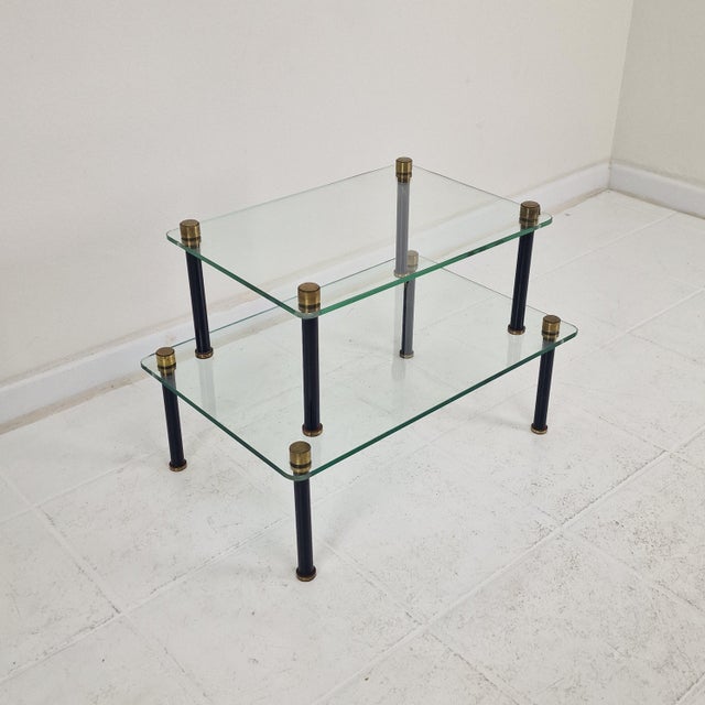 French Modernist Glass and Brass Display Tables from P. Andrieux, 1930s, Set of 2 For Sale - Image 9 of 18