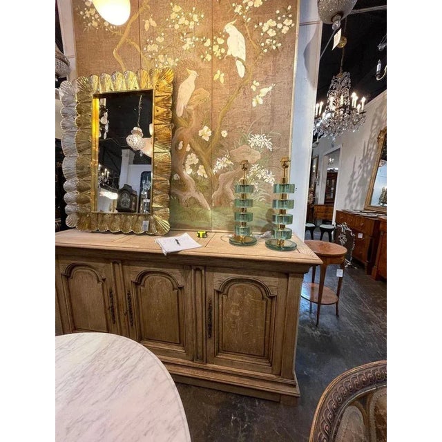 Murano Fontina Green Colored Disc Form Lamps For Sale - Image 4 of 9