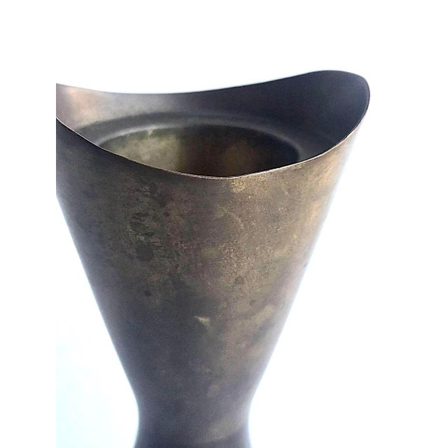 Vintage Bronze Brutalist Tulip Style Candle Holder For Sale - Image 10 of 12