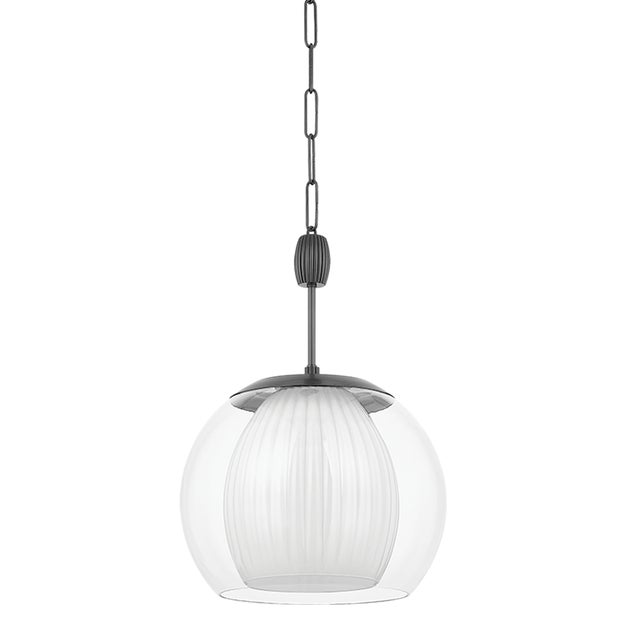 Hudson Valley Lighting Clementon 17 in. 1 Light Pendant in Distressed Bronze Finish For Sale In New York - Image 6 of 6