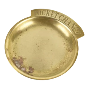 Mid 20th Modern Solid Brass Pocket Change Valet Dish