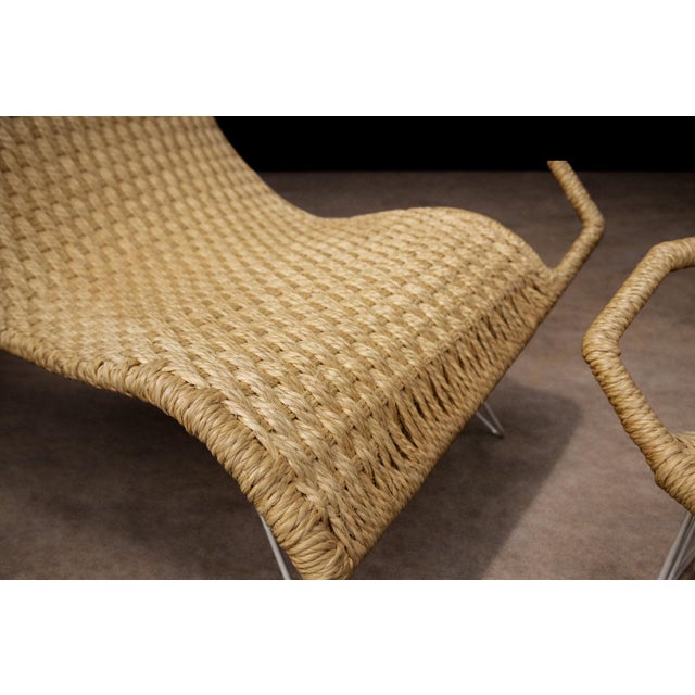 Beige Brazilian Modern Armchairs in Iron & Sisal, Carlo Hauner, 1950s For Sale - Image 8 of 14