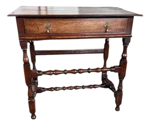 Early 18th Century Jacobean Side Table, Hand-Carved Oak, England