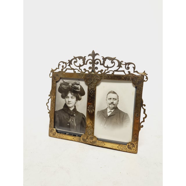 Art Nouveau Diptych Frame, Belgium, 1900s For Sale - Image 13 of 14