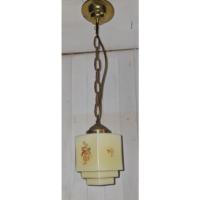 German Art Deco Hanging Lamp, 1930s For Sale - Image 6 of 7