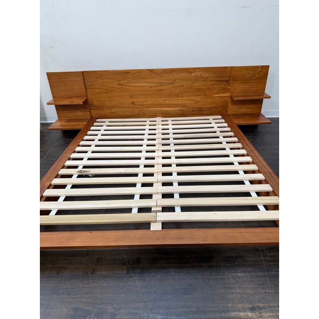King Size Mark Daniel for Cb2 Andes Acacia Wood Platform Bed + Nightstands For Sale - Image 10 of 12