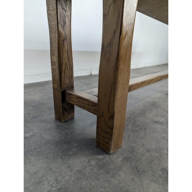 Vintage Rustic Oak Bench For Sale - Image 4 of 6