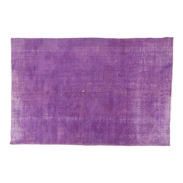 Vintage Purple Oushak Rug For Sale