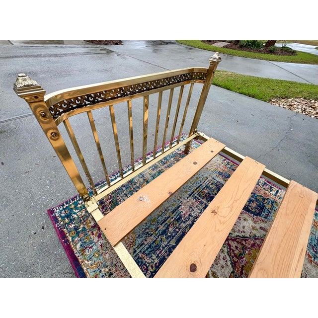 Vintage Twin Size Brass Bed For Sale - Image 12 of 14
