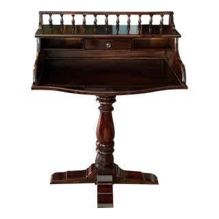 Antique Victorian Pedestal Desk For Sale