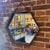 Vintage Teak Hexagonal Mirror – Denmark (1960s)
